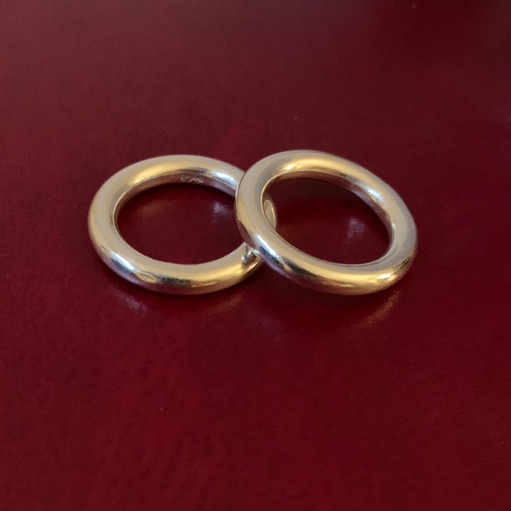 Sterling silver full round ring